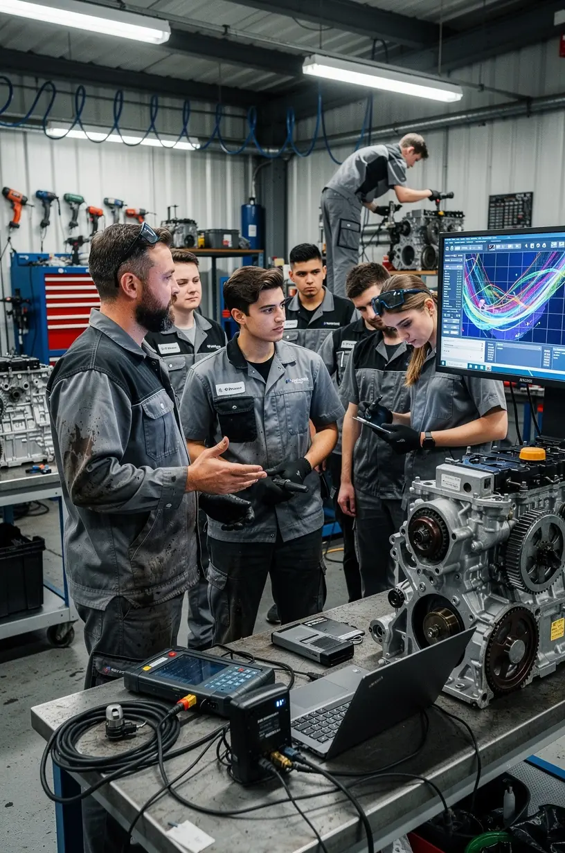 Centre de réparation moteur en France avec machines modernes pour optimisation des moteurs.